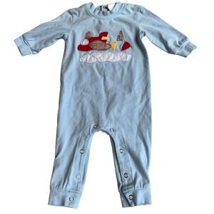 Stitchy Fish Airplane Outfit size 3‎ mo